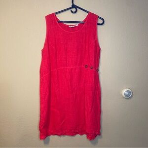 Liz and Jane Pink Linen Sleeveless Dress Made in USA